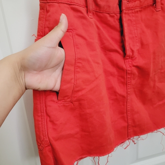 BDG Urban Outfitters soft denim mini raw hem skirt button fly - Picture 4 of 11